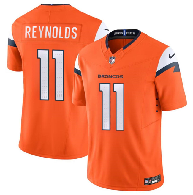 Men's Denver Broncos #11 Josh Reynolds Orange 2024 F.U.S.E. Vapor Limited Football Stitched Jersey - Click Image to Close